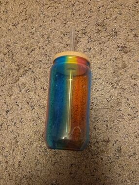 Rainbow Ombre Acrylic/Plastic Tumbler with Straw